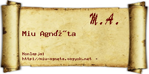 Miu Agnéta névjegykártya